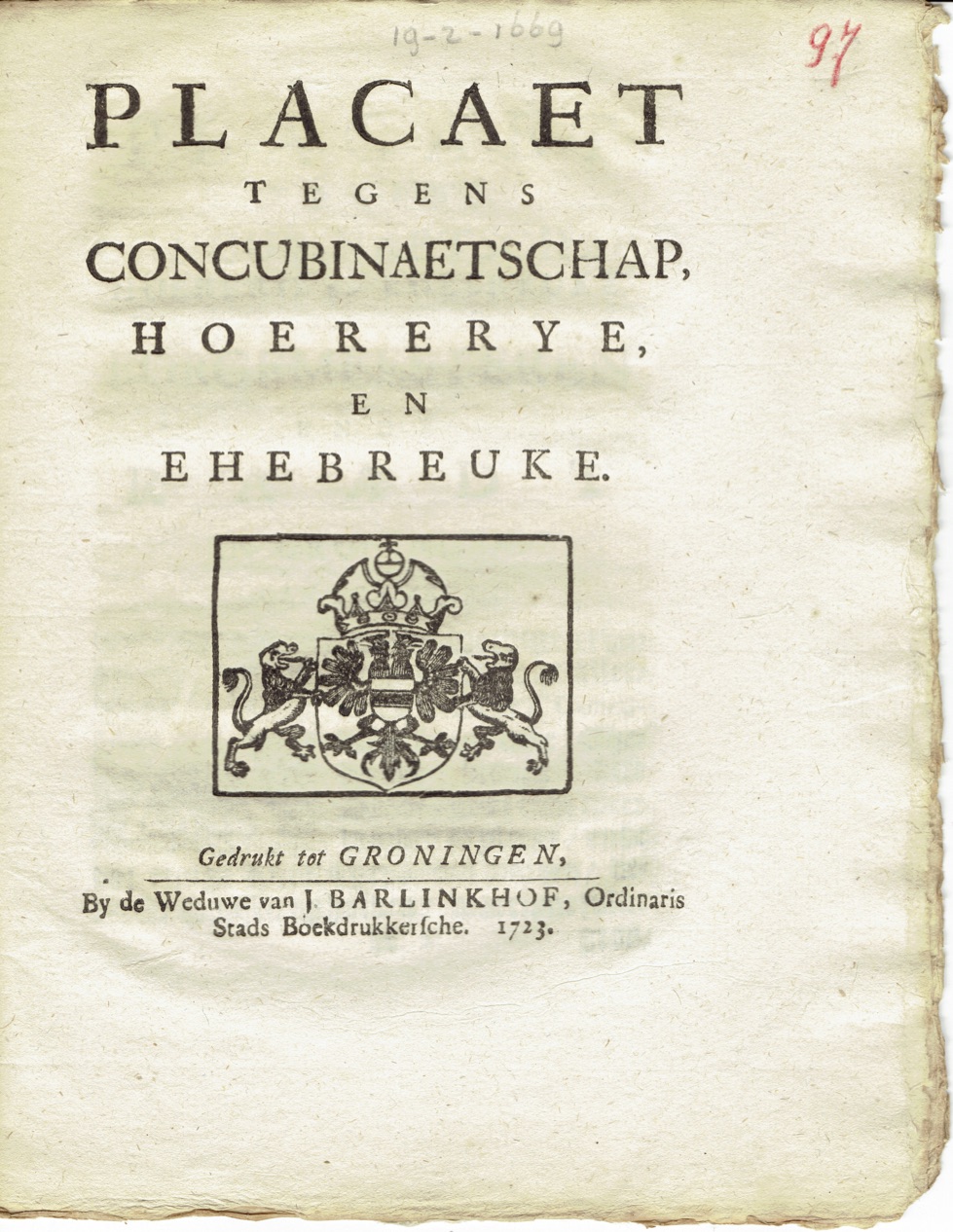 Placaet Concubinaat, 1723